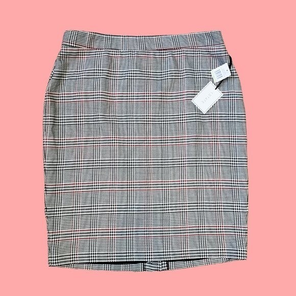NEW 1. State Black Plaid Pencil Skirt - Picture 4 of 12